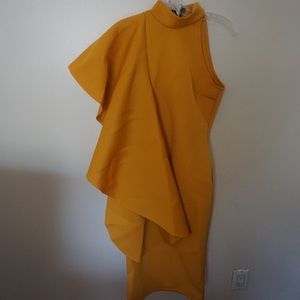 Yellow midi-dress